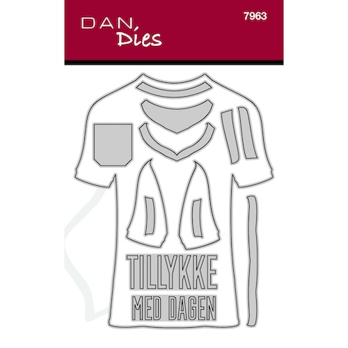 Dan Dies T-shirts, T-shirt: 10x12,8 cm Tillykke: 1,7x4,5 cm med dagen: 1,2x4,2 cm